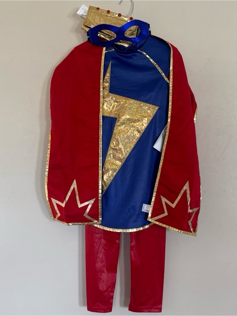 The Disney Store Captain Marvel Costume with Eye Masks & Sleeve - NWT